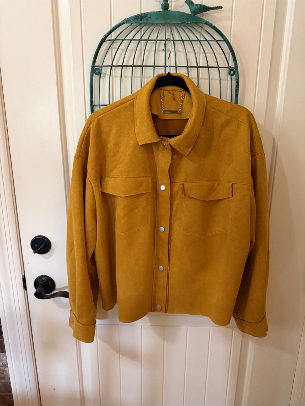 Mustard Suede Snap-Front Jacket - Women